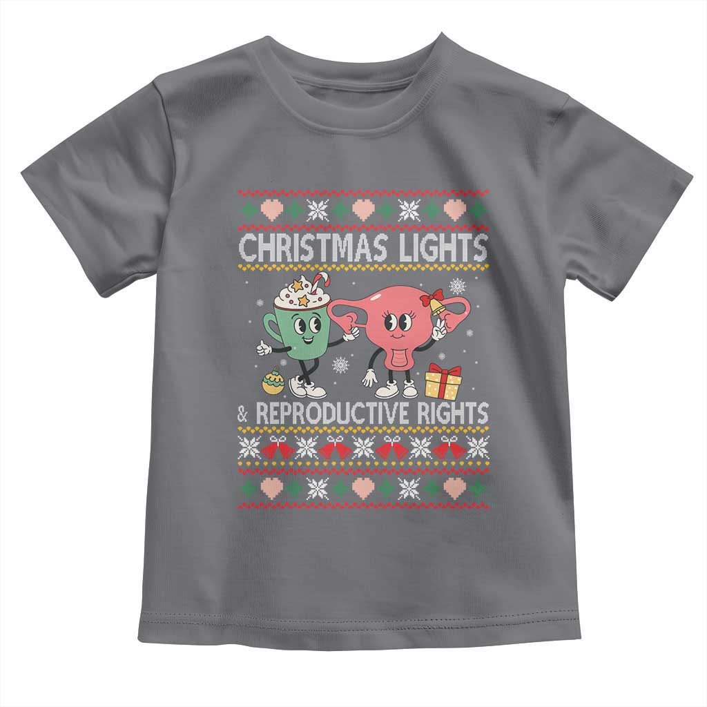 Funny Feminist Christmas Lights And Reproductive Rights Ugly Holiday Gift Toddler T Shirt - Wonder Print Shop
