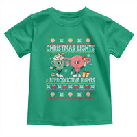 Funny Feminist Christmas Lights And Reproductive Rights Ugly Holiday Gift Toddler T Shirt - Wonder Print Shop