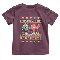 Funny Feminist Christmas Lights And Reproductive Rights Ugly Holiday Gift Toddler T Shirt - Wonder Print Shop