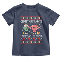 Funny Feminist Christmas Lights And Reproductive Rights Ugly Holiday Gift Toddler T Shirt - Wonder Print Shop