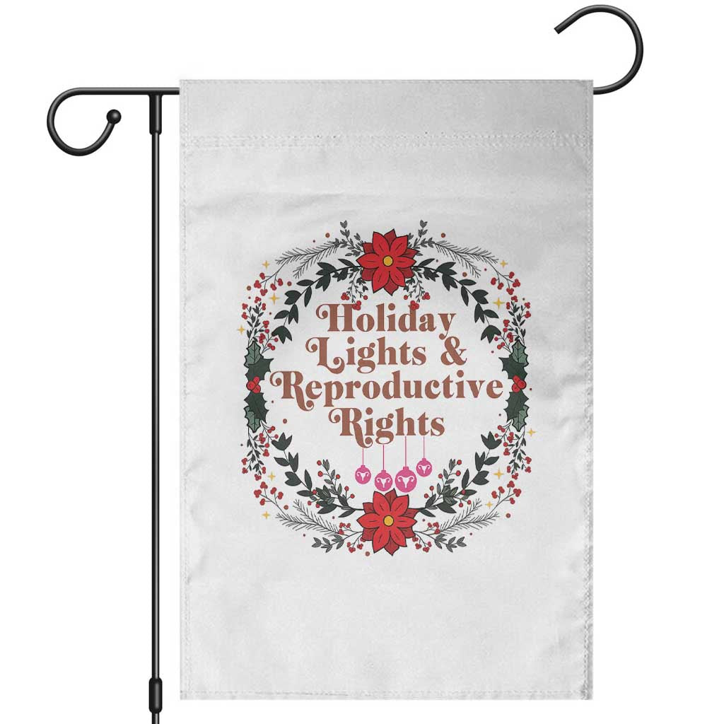 Holiday Lights And Reproductive Rights Garden Flag Funny Feminist Christmas Gift - Wonder Print Shop