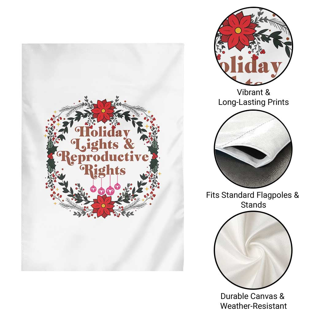 Holiday Lights And Reproductive Rights Garden Flag Funny Feminist Christmas Gift - Wonder Print Shop