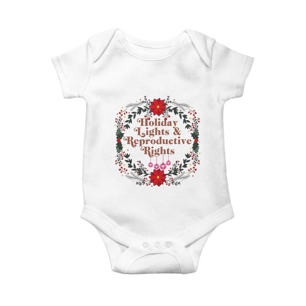 Holiday Lights And Reproductive Rights Baby Onesie Funny Feminist Christmas Gift - Wonder Print Shop