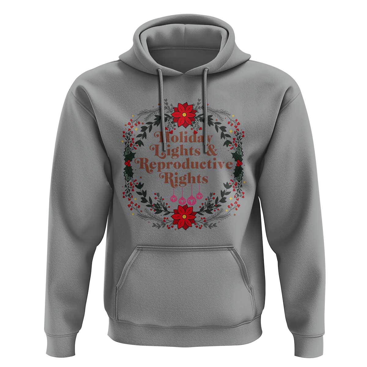 Holiday Lights And Reproductive Rights Hoodie Funny Feminist Christmas Gift - Wonder Print Shop