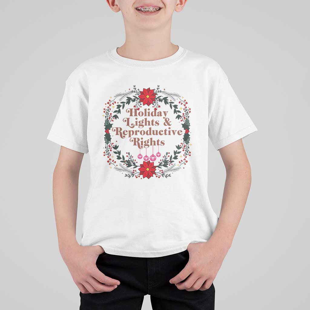 Holiday Lights And Reproductive Rights T Shirt For Kid Funny Feminist Christmas Gift - Wonder Print Shop