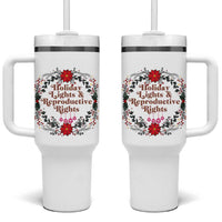 Holiday Lights And Reproductive Rights Tumbler With Handle Funny Feminist Christmas Gift - Wonder Print Shop