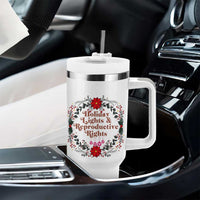 Holiday Lights And Reproductive Rights Tumbler With Handle Funny Feminist Christmas Gift - Wonder Print Shop