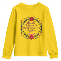 Holiday Lights And Reproductive Rights Youth Sweatshirt Funny Feminist Christmas Gift - Wonder Print Shop