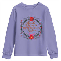 Holiday Lights And Reproductive Rights Youth Sweatshirt Funny Feminist Christmas Gift - Wonder Print Shop