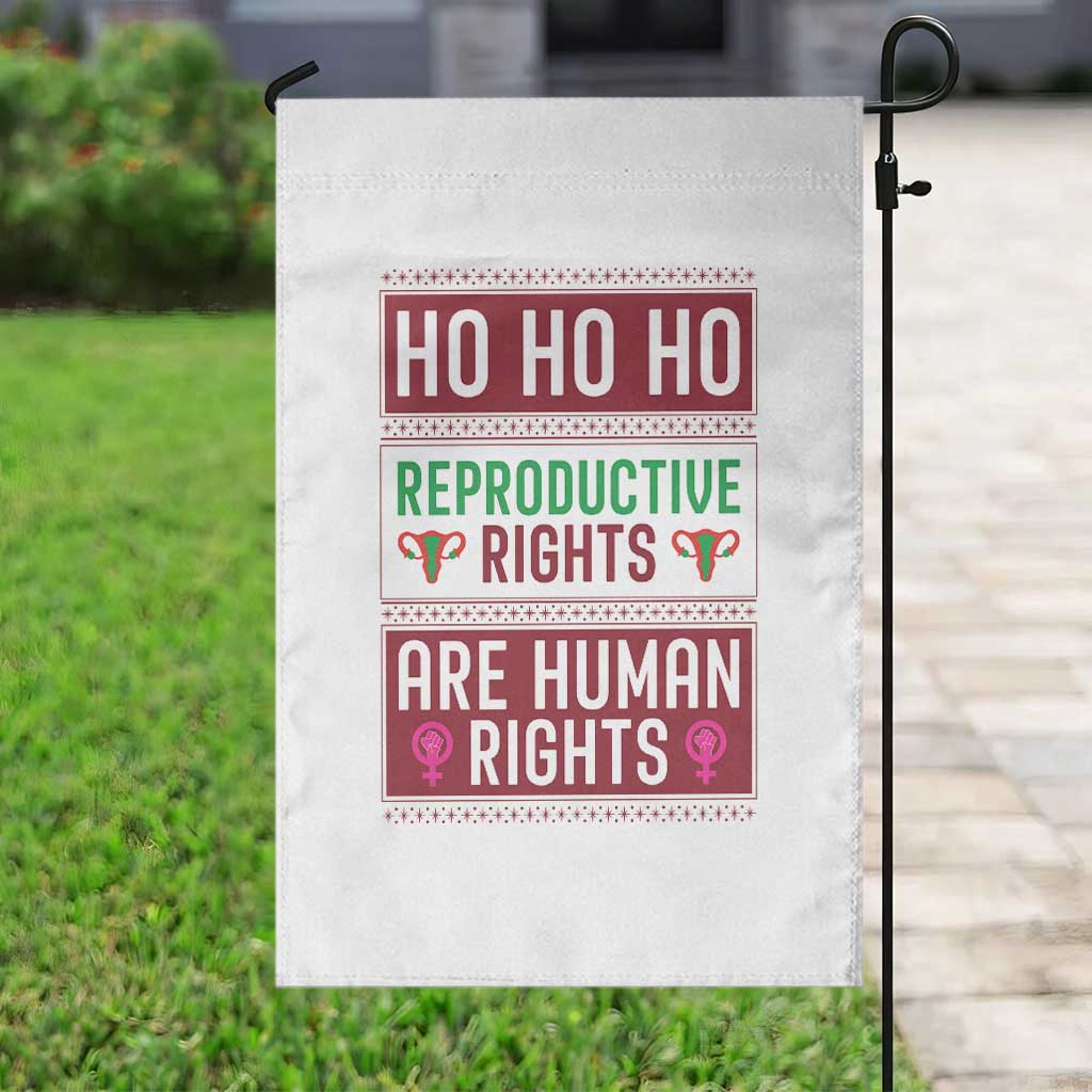 Funny Christmas Feminist Gift Garden Flag Reproductive Rights Are Human Rights - Wonder Print Shop