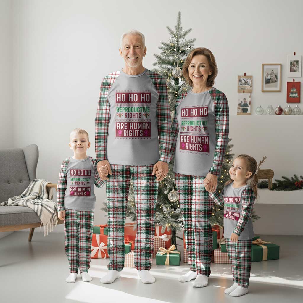 Funny Christmas Feminist Gift Plaid Pajama Set Reproductive Rights Are Human Rights - Wonder Print Shop