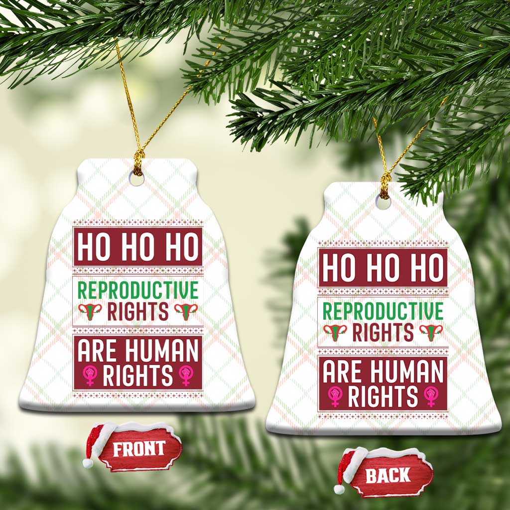Funny Christmas Feminist Gift Ceramic Ornament Reproductive Rights Are Human Rights - Wonder Print Shop