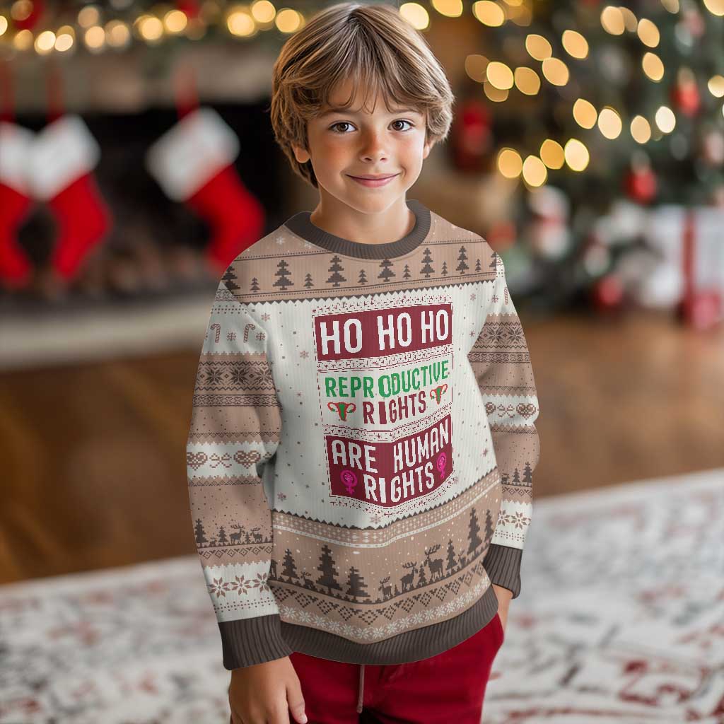 Funny Christmas Feminist Gift Ugly Christmas Sweater Reproductive Rights Are Human Rights - Wonder Print Shop