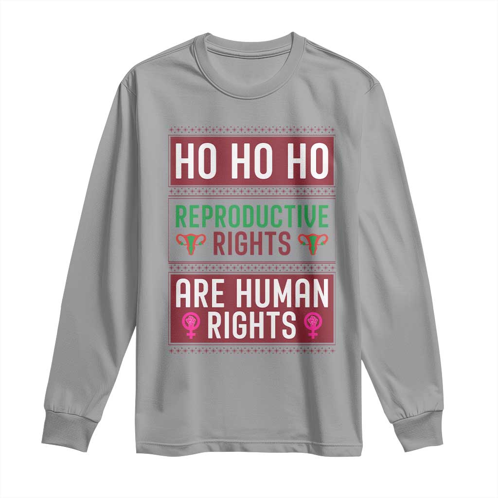 Funny Christmas Feminist Gift Long Sleeve Shirt Reproductive Rights Are Human Rights - Wonder Print Shop