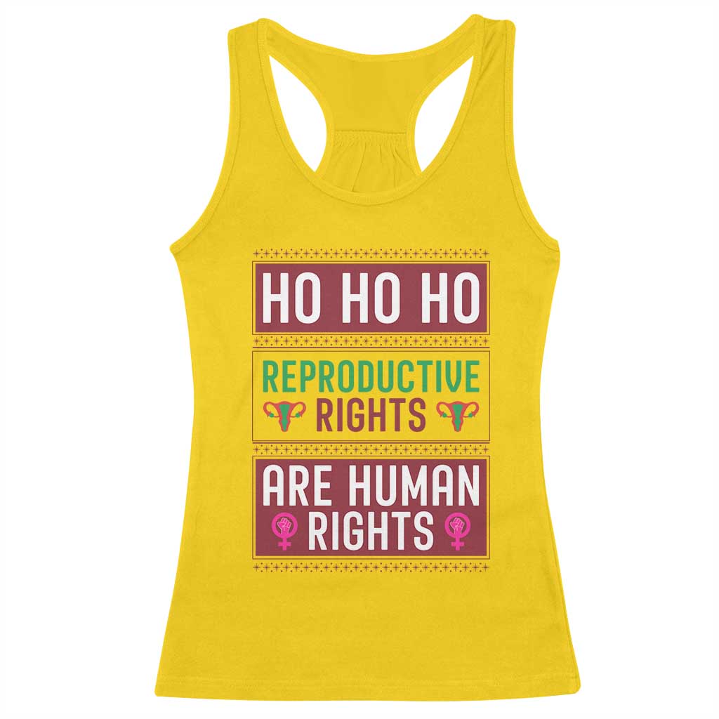 Funny Christmas Feminist Gift Racerback Tank Top Reproductive Rights Are Human Rights - Wonder Print Shop