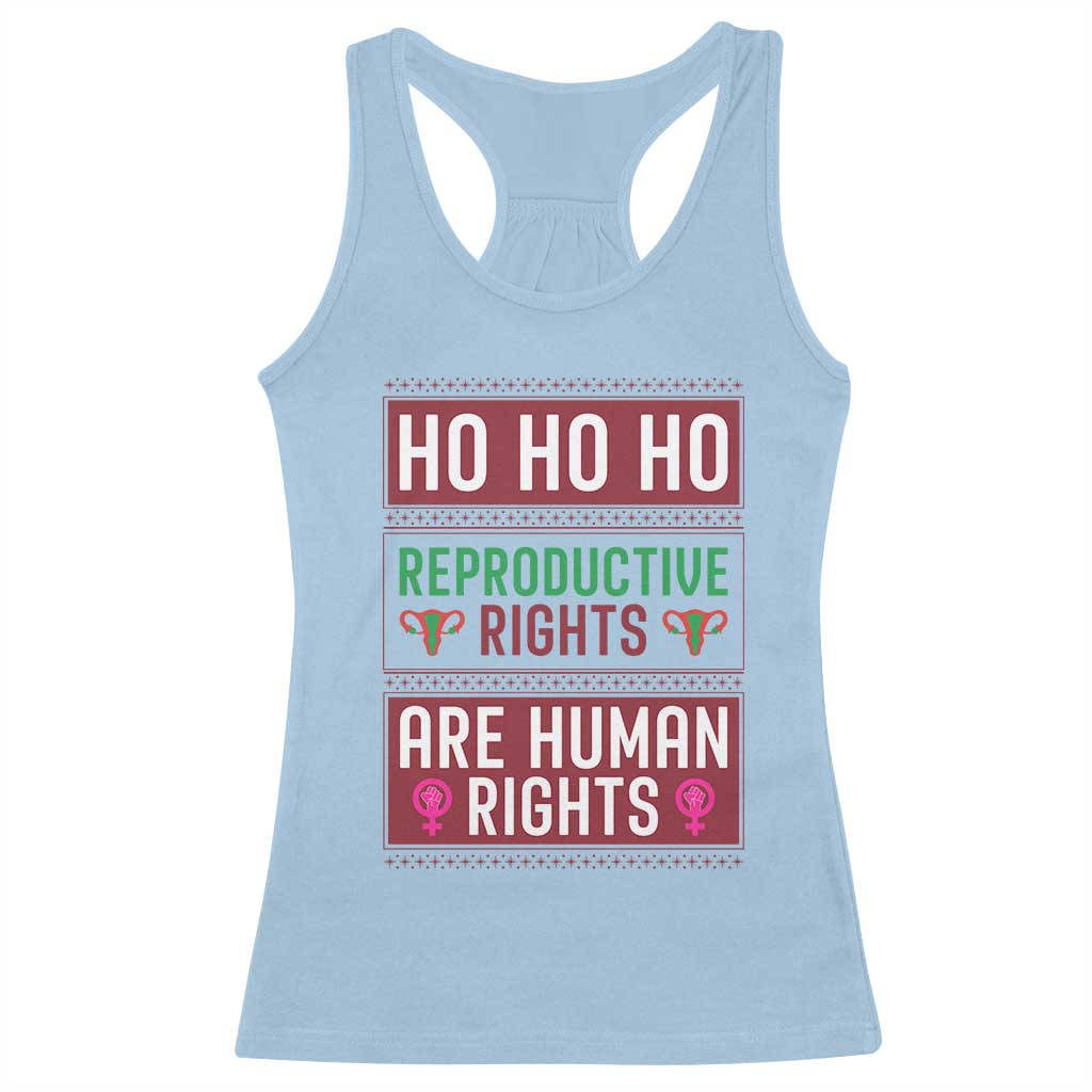 Funny Christmas Feminist Gift Racerback Tank Top Reproductive Rights Are Human Rights - Wonder Print Shop