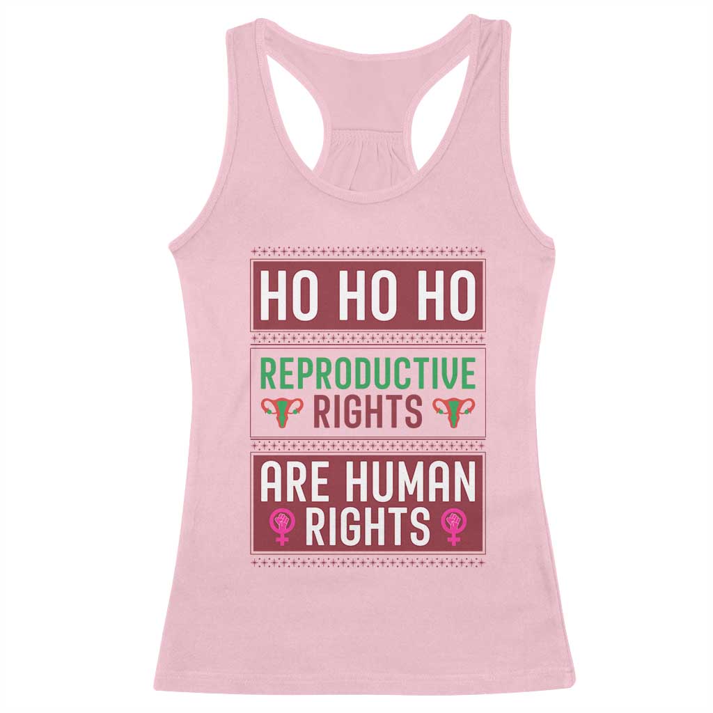 Funny Christmas Feminist Gift Racerback Tank Top Reproductive Rights Are Human Rights - Wonder Print Shop