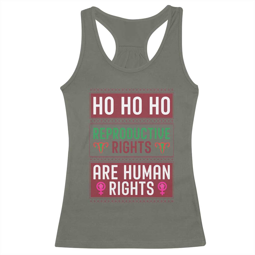 Funny Christmas Feminist Gift Racerback Tank Top Reproductive Rights Are Human Rights - Wonder Print Shop