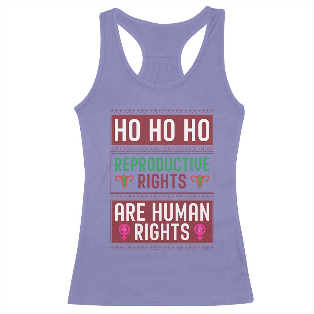 Funny Christmas Feminist Gift Racerback Tank Top Reproductive Rights Are Human Rights - Wonder Print Shop