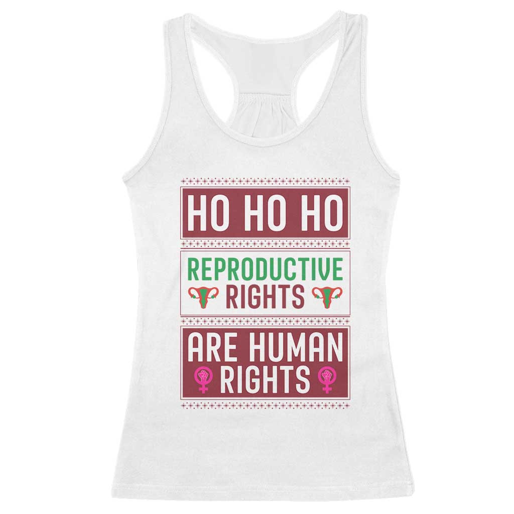 Funny Christmas Feminist Gift Racerback Tank Top Reproductive Rights Are Human Rights - Wonder Print Shop