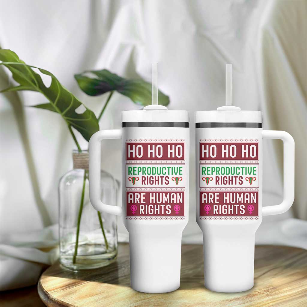 Funny Christmas Feminist Gift Tumbler With Handle Reproductive Rights Are Human Rights - Wonder Print Shop