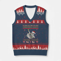 Christmas Lights And Reproductive Rights Ugly Christmas V-Neck Knit Sweater Vest Feminist Raccoon Gift - Wonder Print Shop