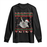 Christmas Lights And Reproductive Rights Ugly Christmas Long Sleeve Shirt Feminist Raccoon Gift - Wonder Print Shop