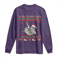 Christmas Lights And Reproductive Rights Ugly Christmas Long Sleeve Shirt Feminist Raccoon Gift - Wonder Print Shop