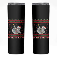 Christmas Lights And Reproductive Rights Ugly Christmas Skinny Tumbler Feminist Raccoon Gift - Wonder Print Shop