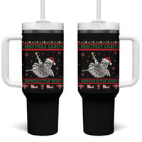 Christmas Lights And Reproductive Rights Ugly Christmas Tumbler With Handle Feminist Raccoon Gift - Wonder Print Shop