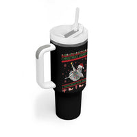 Christmas Lights And Reproductive Rights Ugly Christmas Tumbler With Handle Feminist Raccoon Gift - Wonder Print Shop