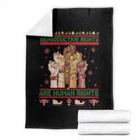 Ugly Christmas Feminist Raccoon Gift Throw Blanket Reproductive Rights Are Human Rights - Wonder Print Shop