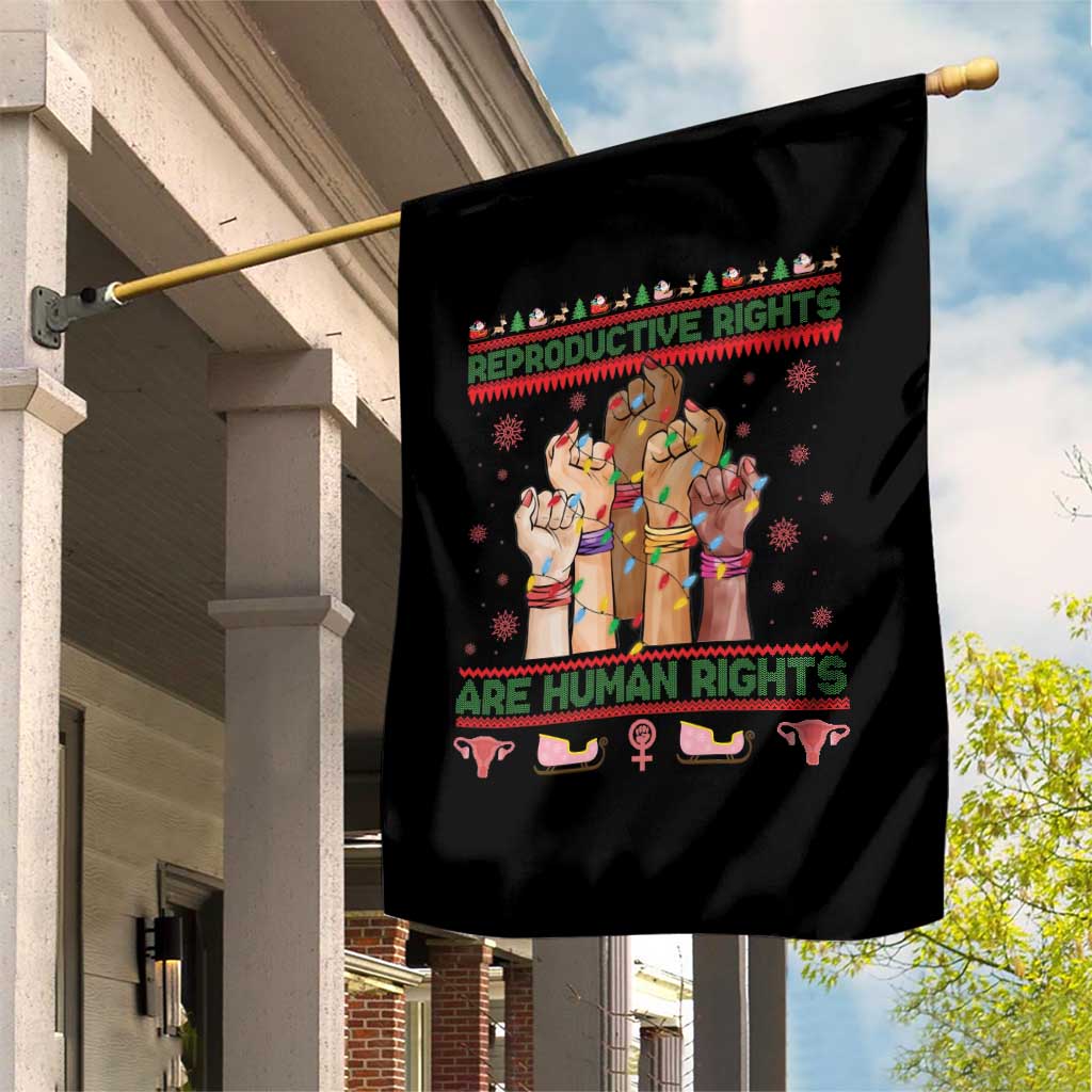 Ugly Christmas Feminist Raccoon Gift Garden Flag Reproductive Rights Are Human Rights - Wonder Print Shop
