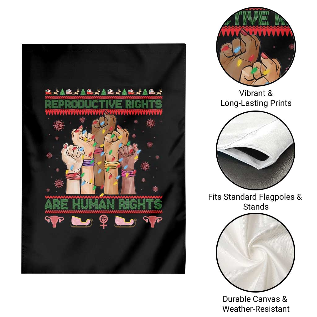 Ugly Christmas Feminist Raccoon Gift Garden Flag Reproductive Rights Are Human Rights - Wonder Print Shop