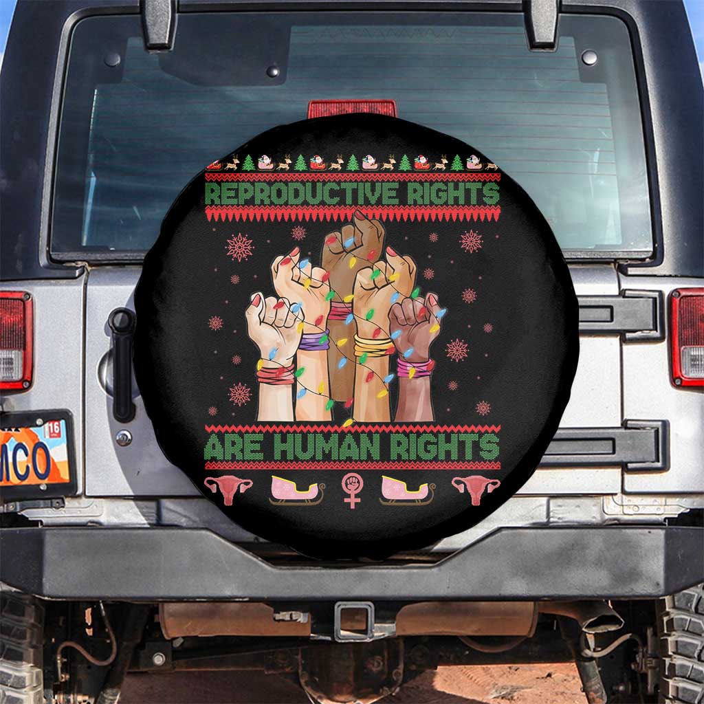 Ugly Christmas Feminist Raccoon Gift Spare Tire Cover Reproductive Rights Are Human Rights - Wonder Print Shop