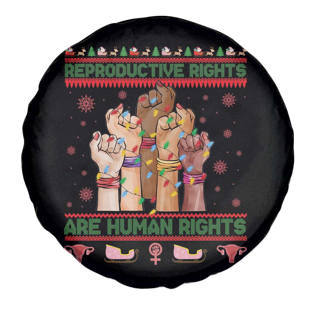Ugly Christmas Feminist Raccoon Gift Spare Tire Cover Reproductive Rights Are Human Rights - Wonder Print Shop
