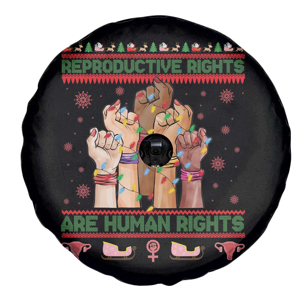 Ugly Christmas Feminist Raccoon Gift Spare Tire Cover Reproductive Rights Are Human Rights - Wonder Print Shop