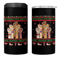 Ugly Christmas Feminist Raccoon Gift 4 in 1 Can Cooler Tumbler Reproductive Rights Are Human Rights - Wonder Print Shop