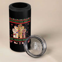 Ugly Christmas Feminist Raccoon Gift 4 in 1 Can Cooler Tumbler Reproductive Rights Are Human Rights - Wonder Print Shop