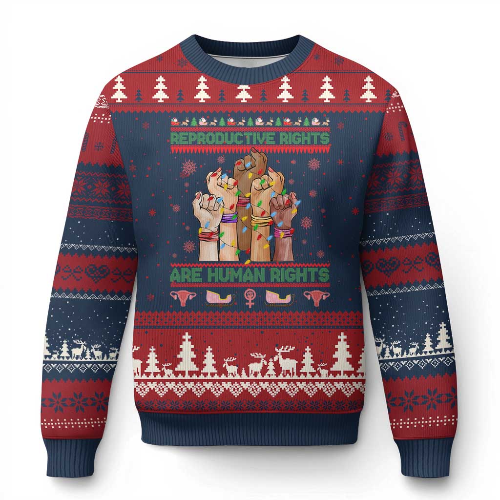 Ugly Xmas Feminist Raccoon Gift Ugly Christmas Sweater Reproductive Rights Are Human Rights - Wonder Print Shop
