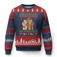 Ugly Xmas Feminist Raccoon Gift Ugly Christmas Sweater Reproductive Rights Are Human Rights - Wonder Print Shop