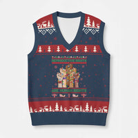 Ugly Xmas Feminist Raccoon Gift V-Neck Knit Sweater Vest Reproductive Rights Are Human Rights - Wonder Print Shop