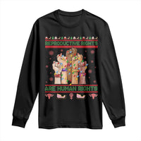 Ugly Christmas Feminist Raccoon Gift Long Sleeve Shirt Reproductive Rights Are Human Rights - Wonder Print Shop