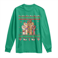Ugly Christmas Feminist Raccoon Gift Long Sleeve Shirt Reproductive Rights Are Human Rights - Wonder Print Shop