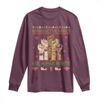 Ugly Christmas Feminist Raccoon Gift Long Sleeve Shirt Reproductive Rights Are Human Rights - Wonder Print Shop