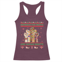 Ugly Christmas Feminist Raccoon Gift Racerback Tank Top Reproductive Rights Are Human Rights - Wonder Print Shop