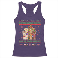 Ugly Christmas Feminist Raccoon Gift Racerback Tank Top Reproductive Rights Are Human Rights - Wonder Print Shop
