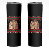 Ugly Christmas Feminist Raccoon Gift Skinny Tumbler Reproductive Rights Are Human Rights - Wonder Print Shop