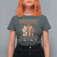 Ugly Christmas Feminist Raccoon Gift T Shirt For Women Reproductive Rights Are Human Rights - Wonder Print Shop
