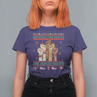 Ugly Christmas Feminist Raccoon Gift T Shirt For Women Reproductive Rights Are Human Rights - Wonder Print Shop